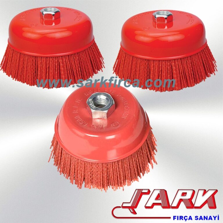 Topfbürste Flex 4" Nylon Infused Abrasive Bristle Cup Brush Wheel Wire 5/8-11 Nylon Schleifrad Drahtbürste